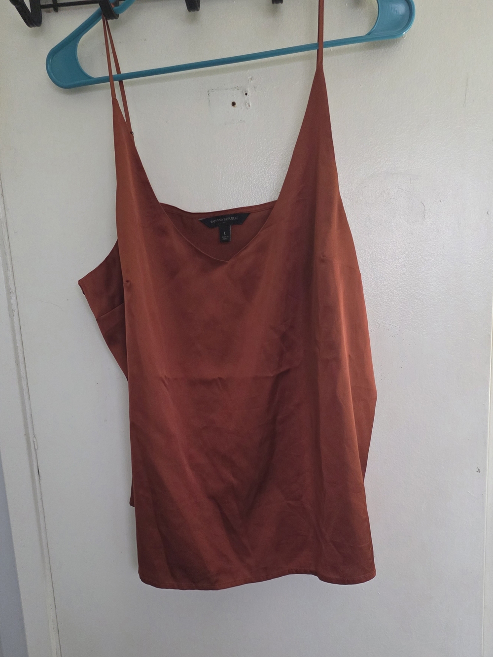 Banana Republic Rust Satin V-Neck Cami Top
